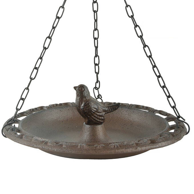 Grey Metal Vogeltränke hängend