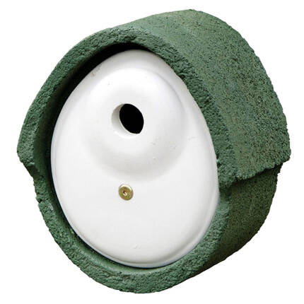 Nistkasten Holzbeton Oval Einflug Ø 32 mm grün