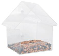 Fensterfutterhaus Acryl mit Saugern inkl. 1 kg Erdnüsse