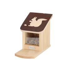 Eichhörnchen-Futterhaus - mit Klappdach und Sichtfenster