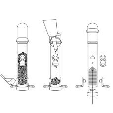 Futtersäule "Gregor", 4 Sitzringe, 1,5L