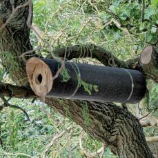 Niströhre für den Steinkauz mit integriertem Marderschutz