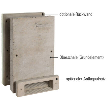 Wandsystem 3FE Oberschale mit Rückwand und Zubehör