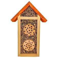 Bienenparadies mit Holzstämmen und Schilf klein